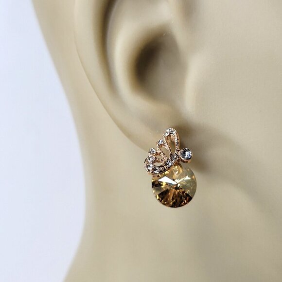 Butterfly Crystal Small Earrings - Picture 1 of 7